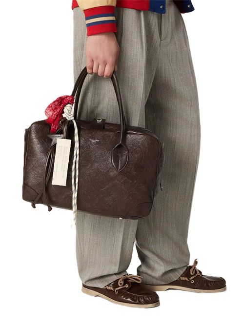 Vita Bag media in pelle mogano con charm applicati e detagli argento Golden Goose | GWA00833.A000916.40163MAHOGANY